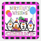 ペンギンパーティーカスタムシール スクエアシール (正面)