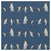 ペンギンパーティー織物（海軍） ファブリック (クローズアップ)