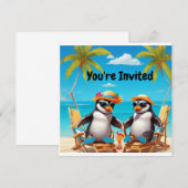 ペンギンパーティー "ご招待します" 招待状 (正面/裏面)