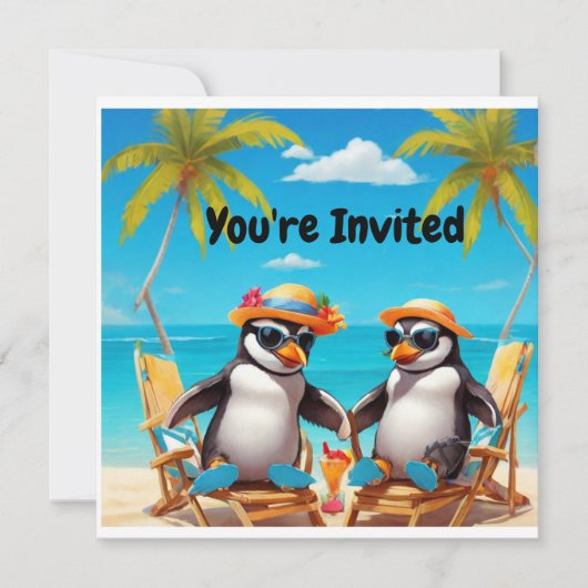 ペンギンパーティー "ご招待します" 招待状 (正面)