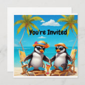 ペンギンパーティー「ご招待です」 招待状 (正面/裏面)