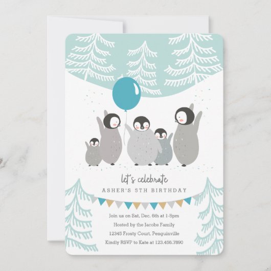 ペンギンパーティー 招待状 (正面)