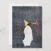 ペンギンパートリング – 動物パーティーボーイガール誕生日 招待状 (裏面)