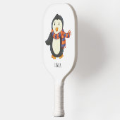 ペンギンパープルオレンジストライプの色の冬のスカーフ名 ピックルボールラケット (左)