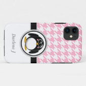 ペンギンピンク&ホワイトiPhone 5ケ千鳥格子のース Case-Mate iPhoneケース (裏面(横))