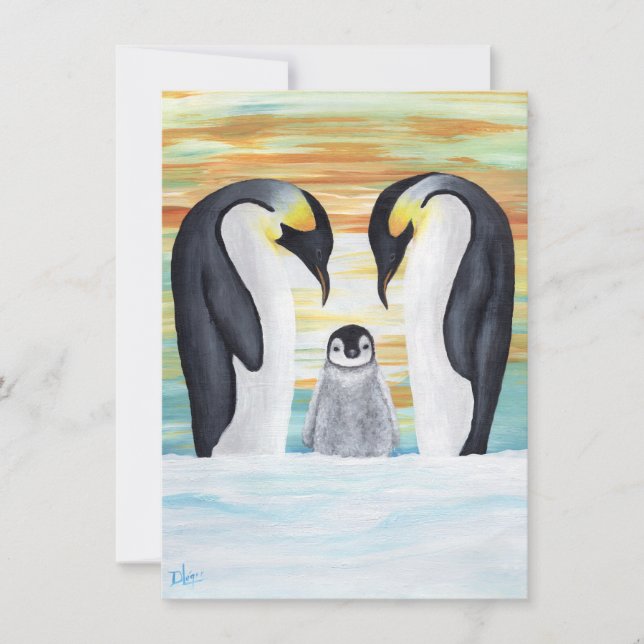 ペンギンファミリーとベビーペンギン (正面)