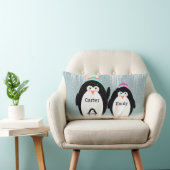 ペンギンファミリーインスノーフレーク装飾用クッション ランバークッション (椅子)