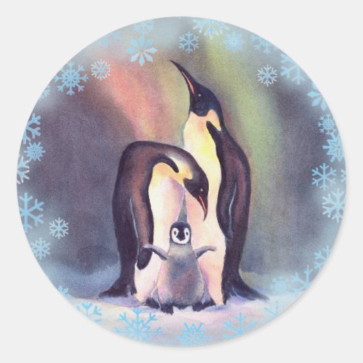 ペンギンファミリーバイシャロンシャーペ ラウンドシール (正面)