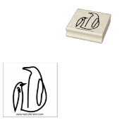ペンギンファミリーラインアートバード ラバースタンプ (押印)