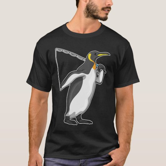 ペンギンフィッシャー魚釣り棒 Tシャツ (正面)