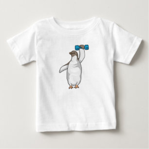 ペンギンフィットネスダンベル ベビーTシャツ