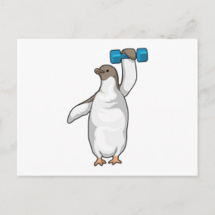ペンギンフィットネスダンベル ポストカード
