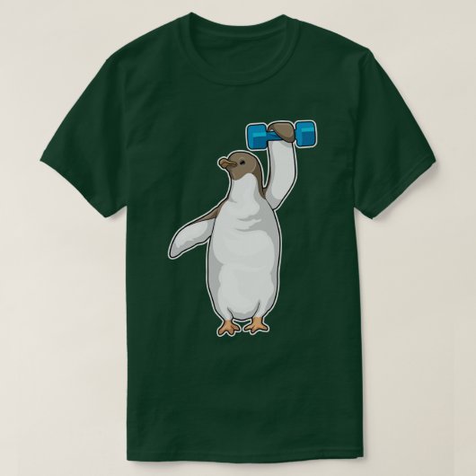 ペンギンフィットネスダンベル Tシャツ (デザイン正面)
