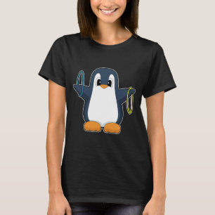ペンギンフィットネス体操スポーツ Tシャツ