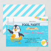 ペンギンプールパーティーのご案内 招待状 (正面/裏面)