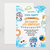 ペンギンプールパーティーのご案内 招待状 (正面/裏面)
