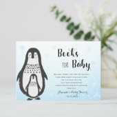 ペンギンベビーの本 | 冬の赤ちゃんシャワーカード サンキューカード (スタンド正面)