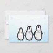 ペンギンベビーの本 | 冬の赤ちゃんシャワーカード サンキューカード (裏面)