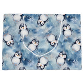 ペンギンベビーシャワー大抱き枕 ラージペーパーバッグ (正面)