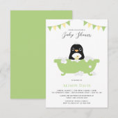 ペンギンベビーシャワー招待状 案内状 (正面/裏面)