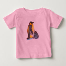 ペンギンベビーツチュボディスーツ、ピンク ベビーTシャツ