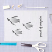 ペンギンペンギンの小包（白黒） 薄葉紙 (クラフト)