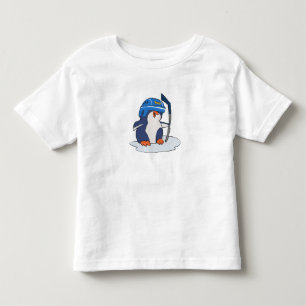 ペンギンホッケー選手 背景色を選択 トドラーTシャツ