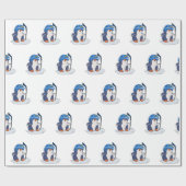 ペンギンホッケー選手|背景色を選択 ラッピングペーパー (フラット)