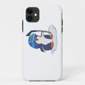ペンギンホッケー選手|背景色を選択 Case-Mate iPhoneケース (裏面)