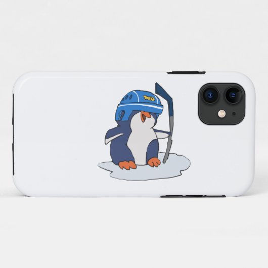 ペンギンホッケー選手|背景色を選択 Case-Mate iPhoneケース (裏面(横))
