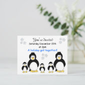 ペンギンホリデーパーティー招待状 招待状 (スタンド正面)