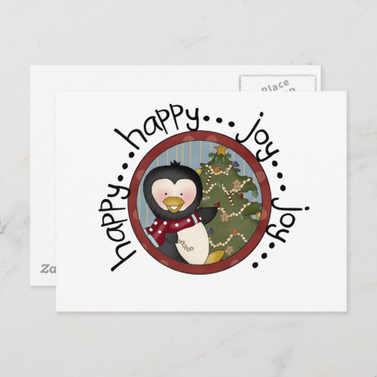 ペンギンホリデーTシャツとギフト シーズンポストカード (正面/裏面)