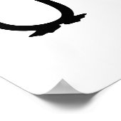 ペンギンホールディングハンズカワイカップルカスタムイニシャル ポスター (角)