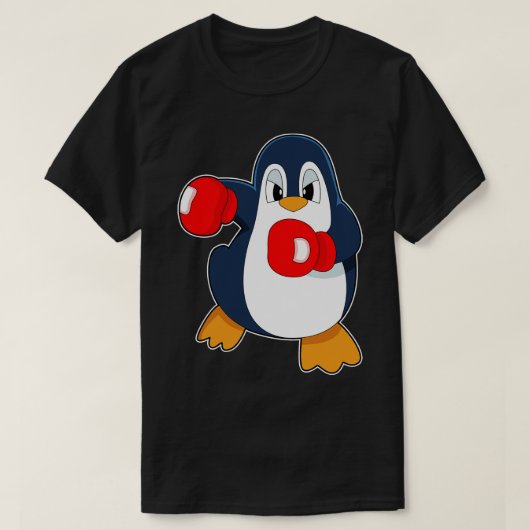 ペンギンボクサーボクシング手袋1 Tシャツ (デザイン正面)