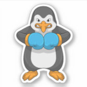 ペンギンボクシングとボクシング手袋 シール (正面)