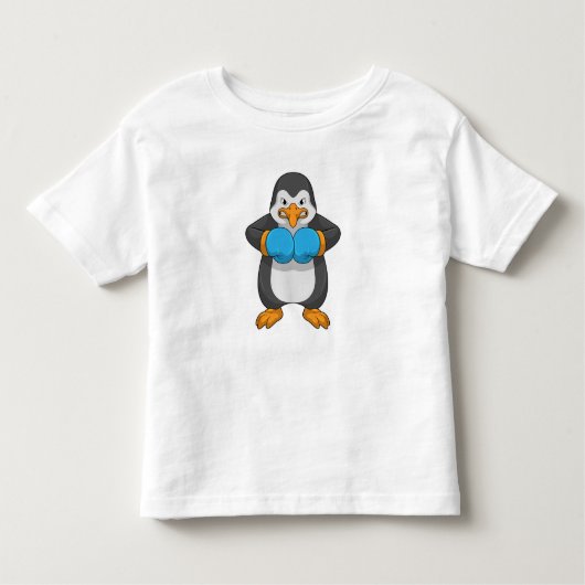 ペンギンボクシングとボクシング手袋 トドラーTシャツ (正面)