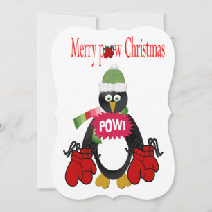 ペンギンボクシングパウ クリスマス フラット グリーティング カード