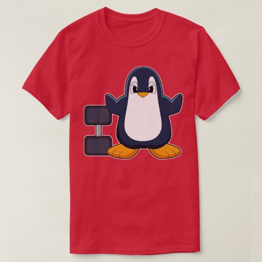 ペンギンボディビルダンベル Tシャツ (デザイン正面)