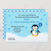 ペンギンボーイ誕生日招待状 招待状 (正面/裏面)