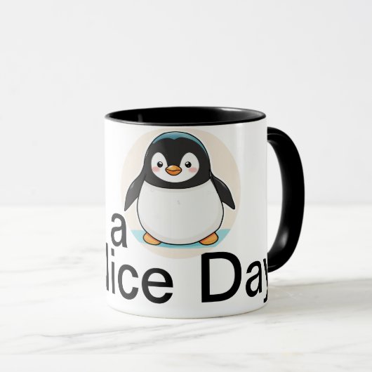 「ペンギンマグカップ – かわいい&明るいコーヒーカップ」 マグカップ (正面右)