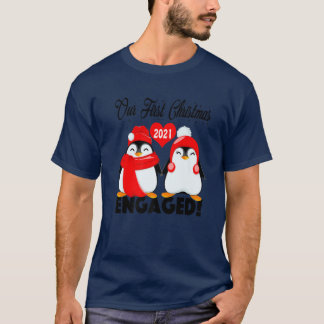 ペンギンマッチングカップルアーズ初めてのクリスマスズエンガ Tシャツ