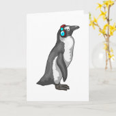 ペンギンミュージックヘッドフォン カード (黄色い花)