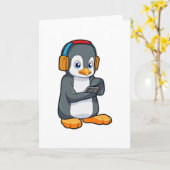 ペンギンミュージックヘッドホン カード (黄色い花)