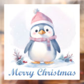 ペンギンメリークリスマスウィンドウにしがみつく ウィンドウサイン (シート2)
