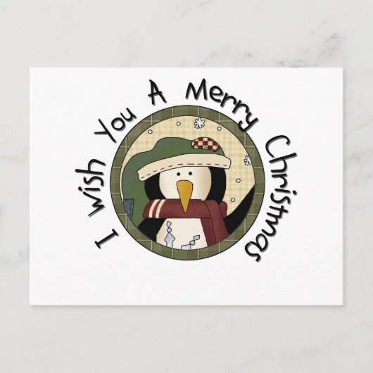 ペンギンメリークリスマスTシャツとギフト シーズンポストカード (正面)
