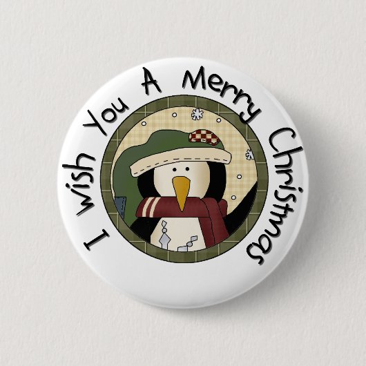 ペンギンメリークリスマスTシャツとギフト 缶バッジ (正面)