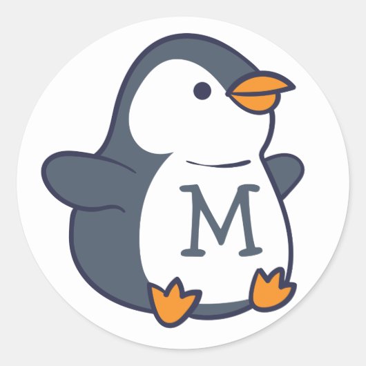 ペンギンモノグラムキッズ ラウンドシール (正面)