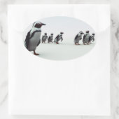 ペンギンラインアップ 楕円形シール (バッグ)