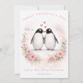 ペンギンラブカード – かわいい愛&バレンタインデー シーズンカード (正面)