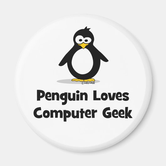 ペンギンラブコンピュータギーク マグネット (正面)